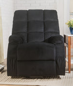 Ipomoea Black Velvet Power Recliner with Massage & Lift Assist