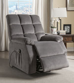 Ipomoea Gray Velvet Power Recliner with Massage & Lift Assist