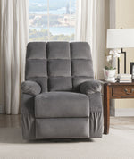 Ipomoea Gray Velvet Power Recliner with Massage & Lift Assist