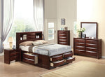 Ireland Espresso Wood King Bookcase Bed