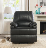 Ixora Black PU Leather Power Recliner with Massage & Lift Assist