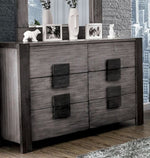 Janeiro Gray Wood 6-Drawer Dresser