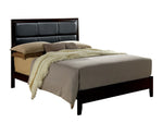 Janine Espresso Leatherette/Wood King Bed