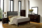 Janine Espresso Leatherette/Wood King Bed