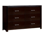 Janine Espresso Wood 6-Drawer Dresser