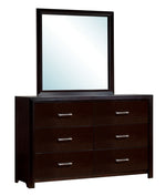 Janine Espresso Wood Dresser Mirror