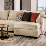 Jayla 3-Pc Beige Fabric Sectional Sofa