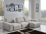 Jazz 3-Pc Light Brown Fabric Modular Sectional Sofa