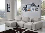 Jazz 3-Pc Light Brown Fabric Modular Sectional Sofa