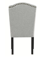 Jeanette 2 Linen Fabric/Black Wood Side Chairs