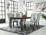 Jeanette Black Wood Rectangular Dining Table