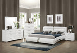 Jeremaine White Leatherette Cal King Platform Bed