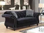 Jolanda Black Flannelette Glam Loveseat