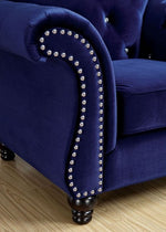 Jolanda Blue Flannelette Glam Loveseat