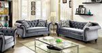 Jolanda Gray Flannelette Glam Loveseat