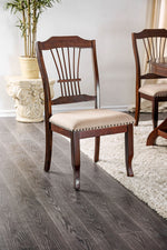 Jordyn 2 Brown Cherry Fabric/Wood Side Chairs