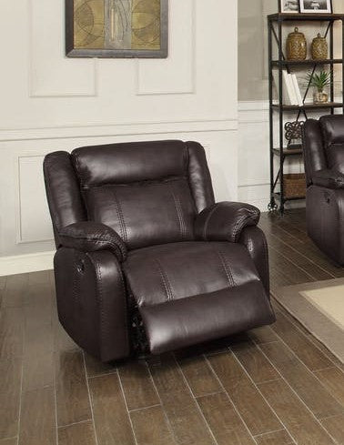 Jude Brown Leather Gel Match Manual Glider Recliner