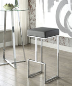 Judit Grey Leatherette/Chrome Metal Bar Stool