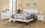 Jules Cream Faux Leather Upholstered Full Bed