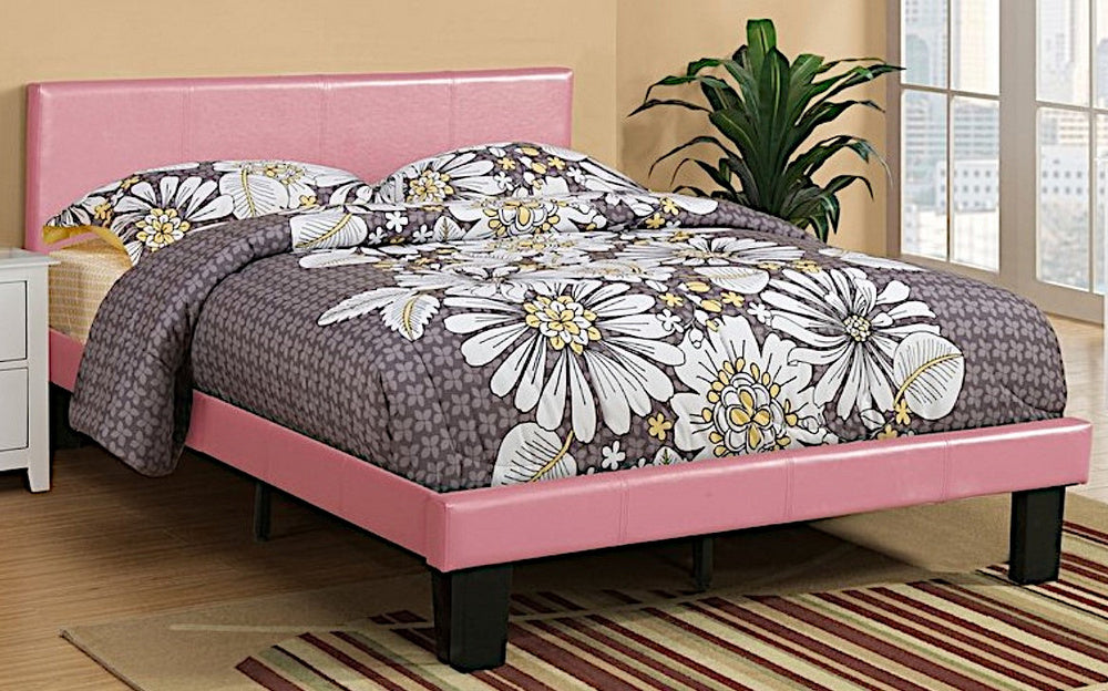 Jules Pink Faux Leather Upholstered Full Bed