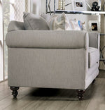 Kacey Light Gray/Powder Blue Chenille Loveseat