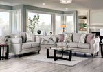 Kacey Light Gray/Powder Blue Chenille Loveseat