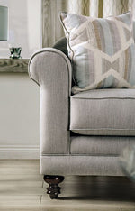 Kacey Light Gray/Powder Blue Chenille Sofa