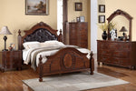 Katalin Cherry Wood 7-Drawer Dresser with Mirror