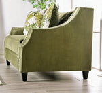 Kaye Olive Green Microfiber Loveseat