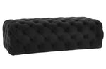 Kaylee Black Velvet Button Tufted Ottoman