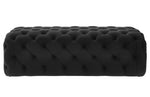 Kaylee Black Velvet Button Tufted Ottoman