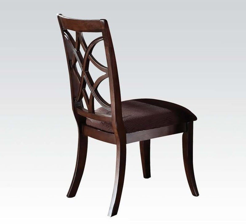 Keenan 2 Dark Walnut Wood/Brown Microfiber Side Chairs