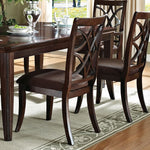 Keenan 2 Dark Walnut Wood/Brown Microfiber Side Chairs