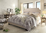 Kingston Desert Sand Linen King Bed with Nailheads