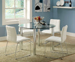 Kona Chrome Dining Table with Round Glass Top