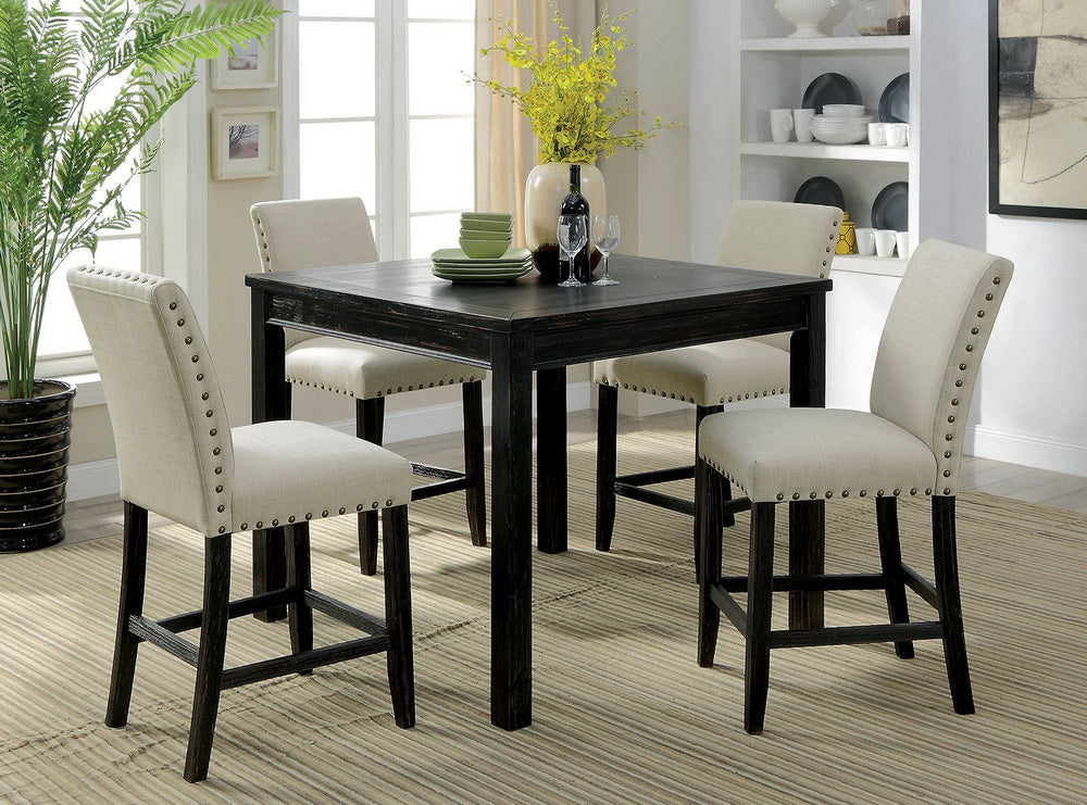 Kristie 5-Pc Black Counter Height Table Set