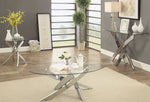 Laila Chrome Metal/Tempered Glass Coffee Table