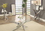 Laila Chrome Metal/Tempered Glass End Table