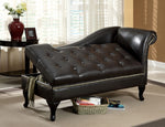 Lakeport Black Leatherette Storage Chaise