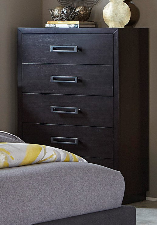 Larchmont Graphite Wood 5-Drawer Chest