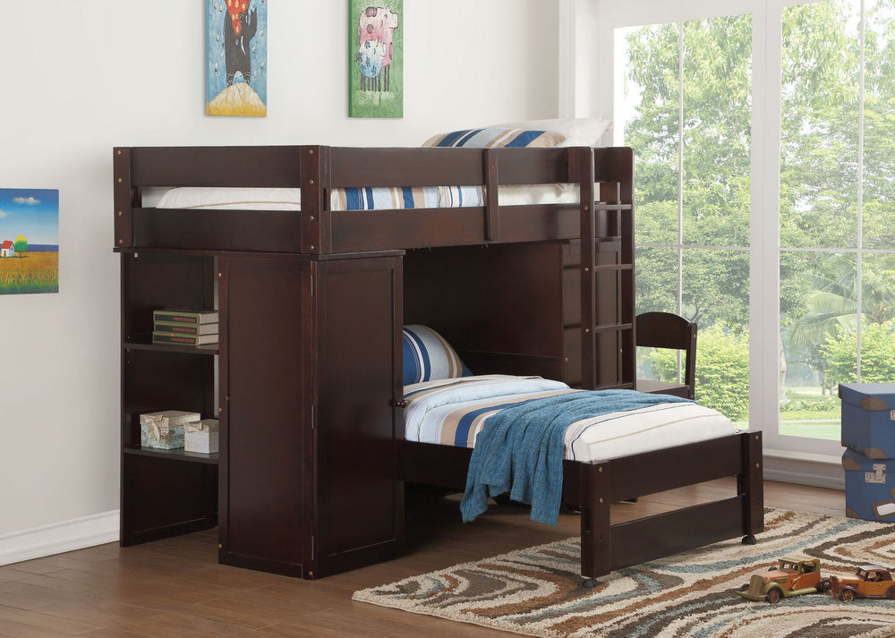 Lars Wenge Wood Loft Bed & Twin Bed