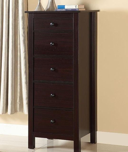 Launces Espresso Wood Storage Chest 5-Drawer