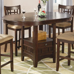 Lavon 5-Pc Warm Brown Wood Counter Height Table Set