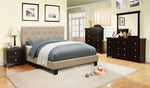 Leeroy Contemporary Ivory Fabric Queen Bed