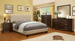 Leeroy Contemporary Ivory Fabric Queen Bed