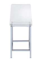 Leifr 2 Chrome Counter Height Stools with Clear Acrylic Seat