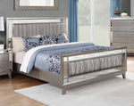 Leighton Metallic Mercury Wood King Panel Bed