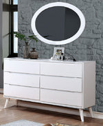 Lennart II Oval Mirror with White Wood Frame