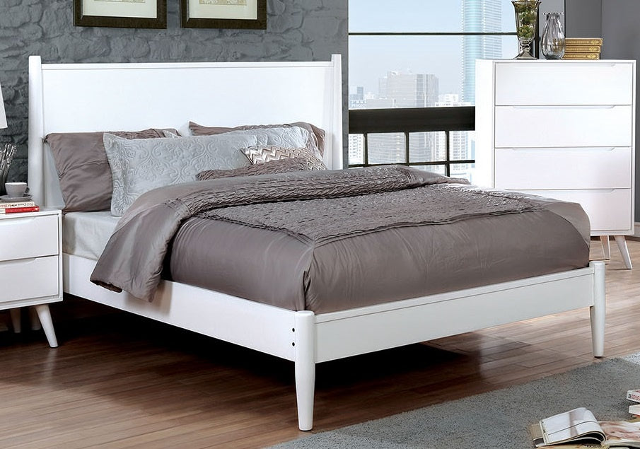 Lennart II White Wood Queen Bed