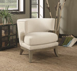 Leontina White Chenille Accent Chair